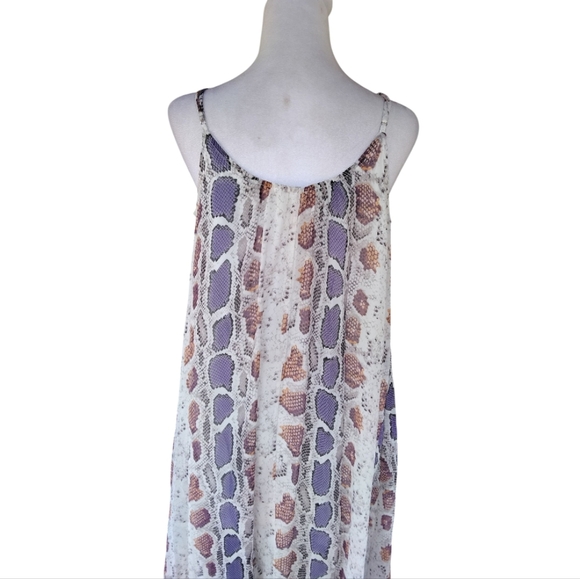 Entro Flowy Adjustable Strap Snake Reptile Print Maxi Length Dress Size Small - Picture 6 of 6
